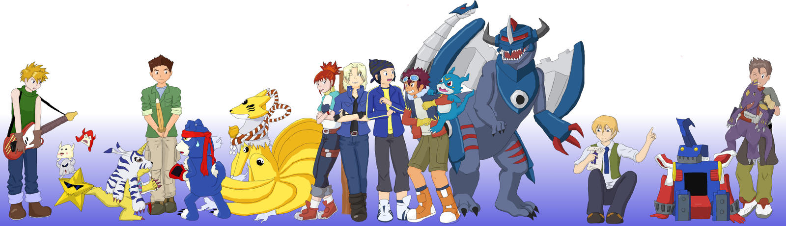 100 Digimon Characters--Blue