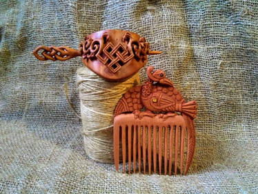 Comb and hairpin. Slavic style.