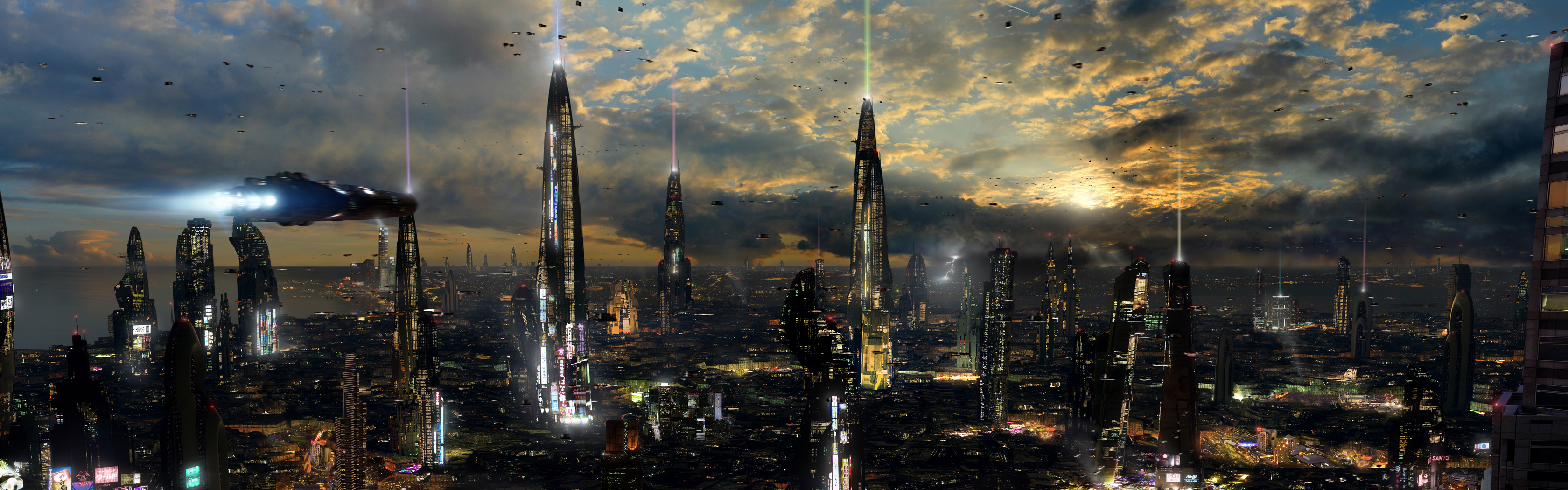 Futuristic City 4 Dual Desktop