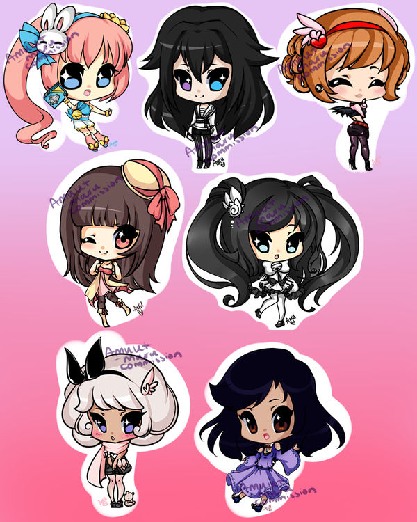 Shaded Mini Chibis by xAmulet on DeviantArt