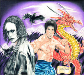 Buce Lee and Brandon Lee Mural