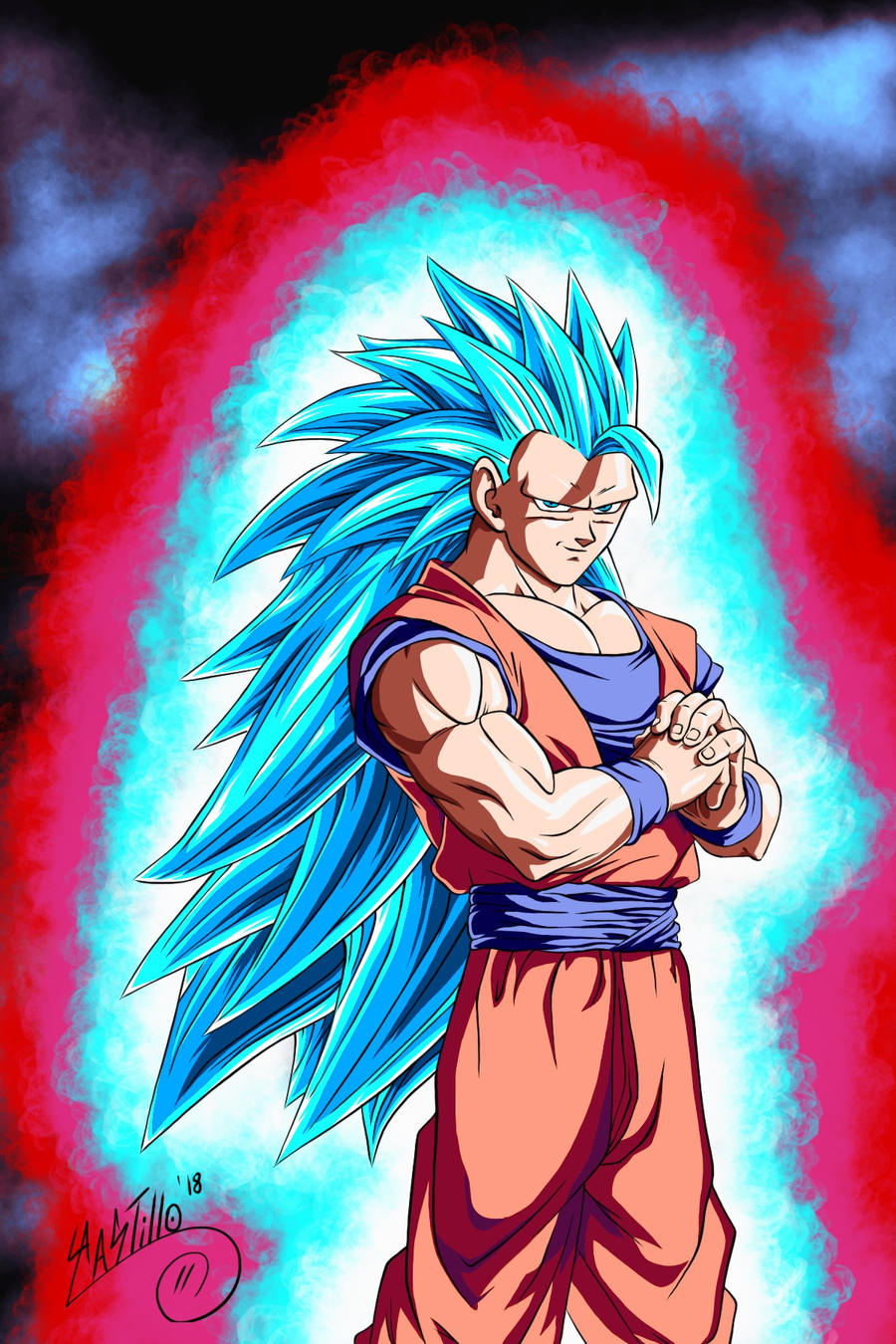 Goku Super Saiyan Blue 3 Kaioken x20 by Digital-INKZ on DeviantArt