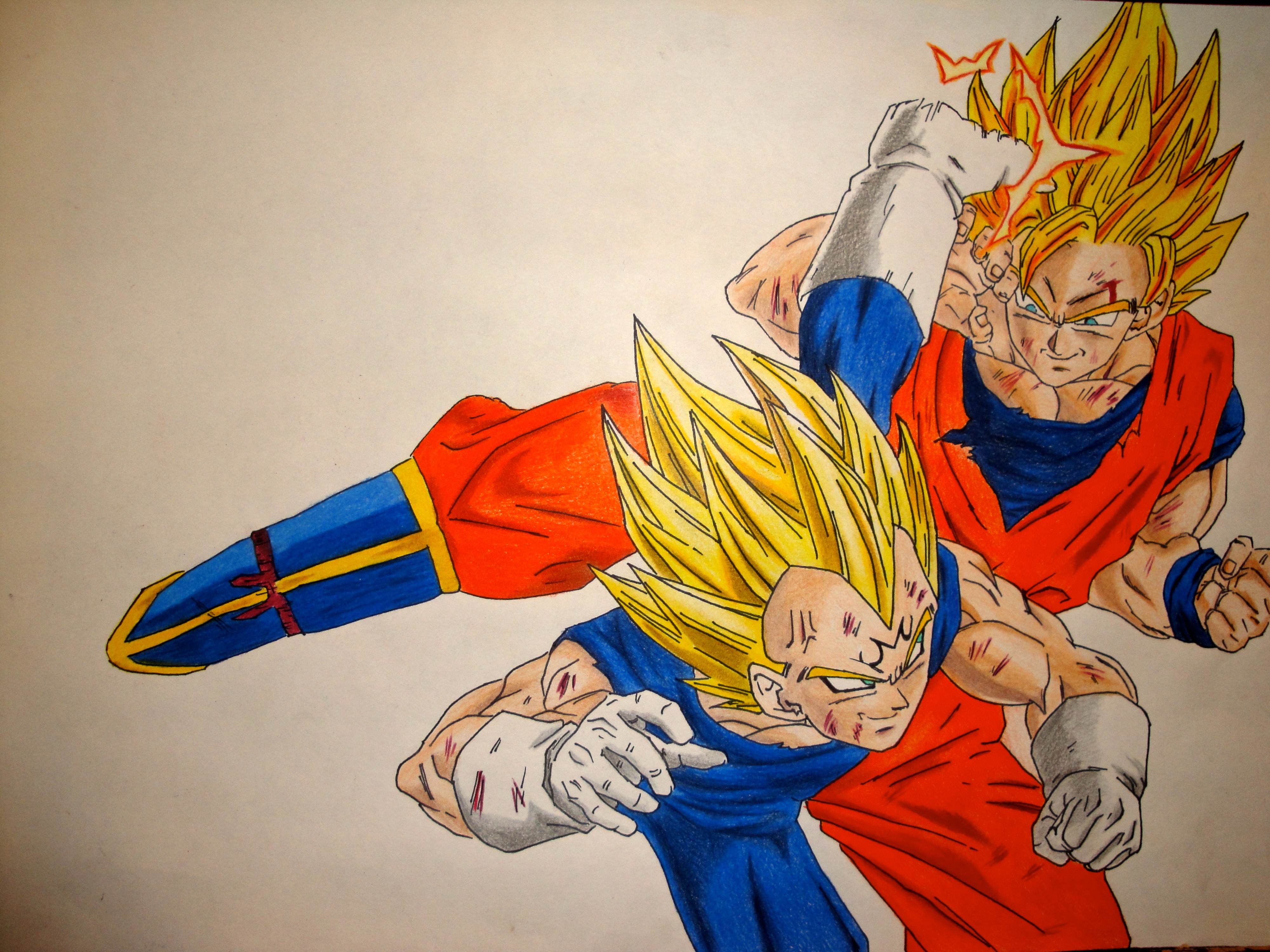 Speed Drawing Goku vs vegeta dragon ball z