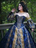 Blue and Gold Renaissance-Fantasy Gown (Destash!)
