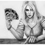 How about a Game of Gwent? - Pencil Drawing (Ciri)