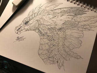 Enchanted Dragon -Calligraphy- by ScarletKnightReterns