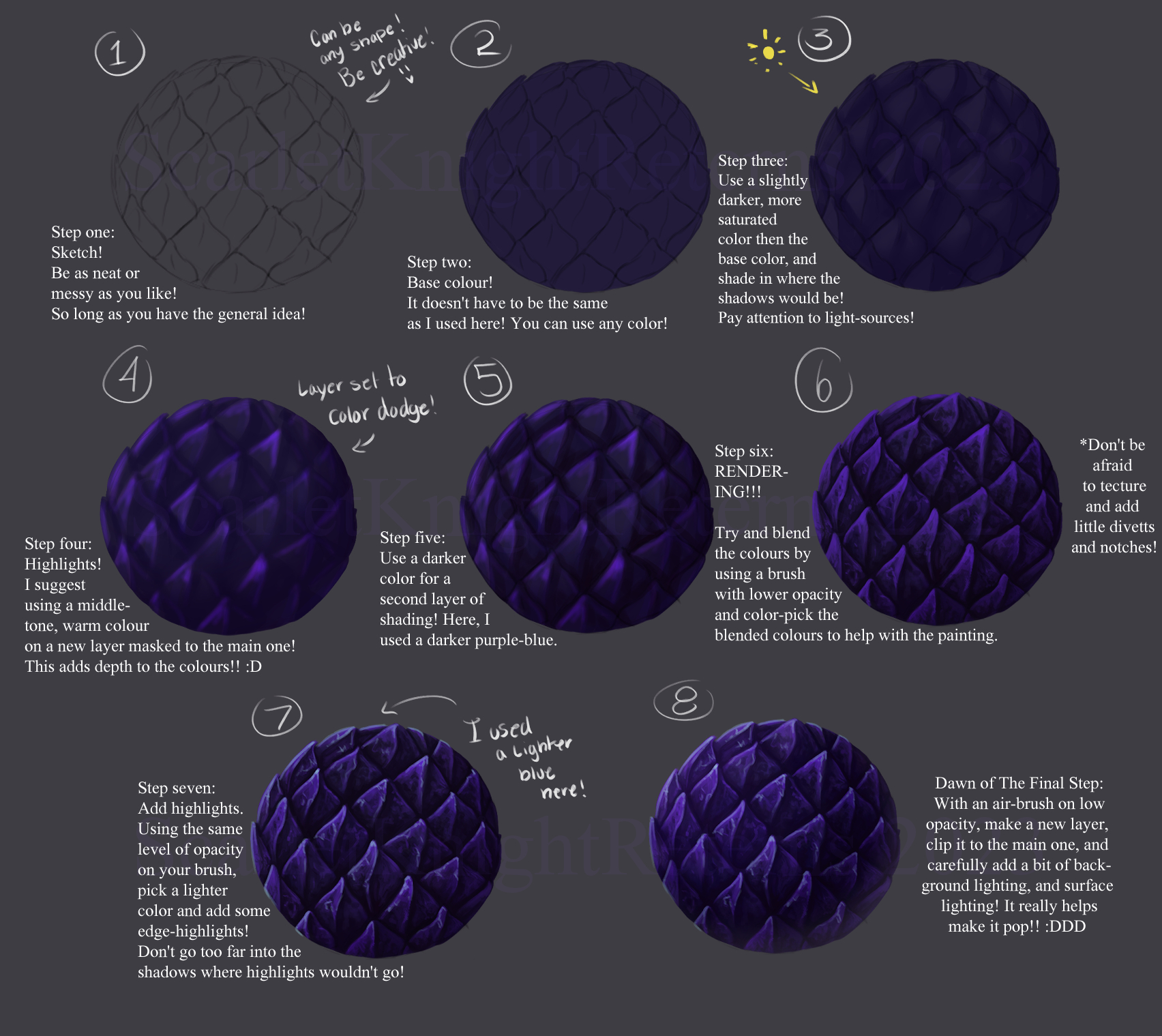 How To Paint: Scales by ScarletKnightReterns on DeviantArt