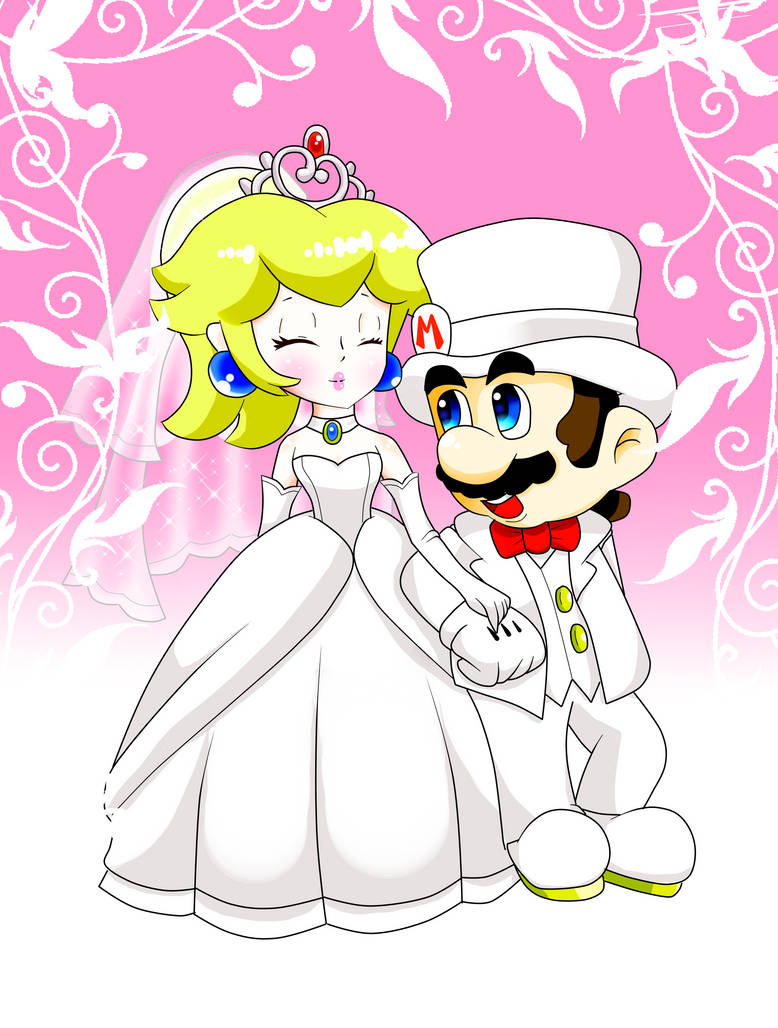 Wedding Mario and Peach by GeekytheMariotaku on DeviantArt