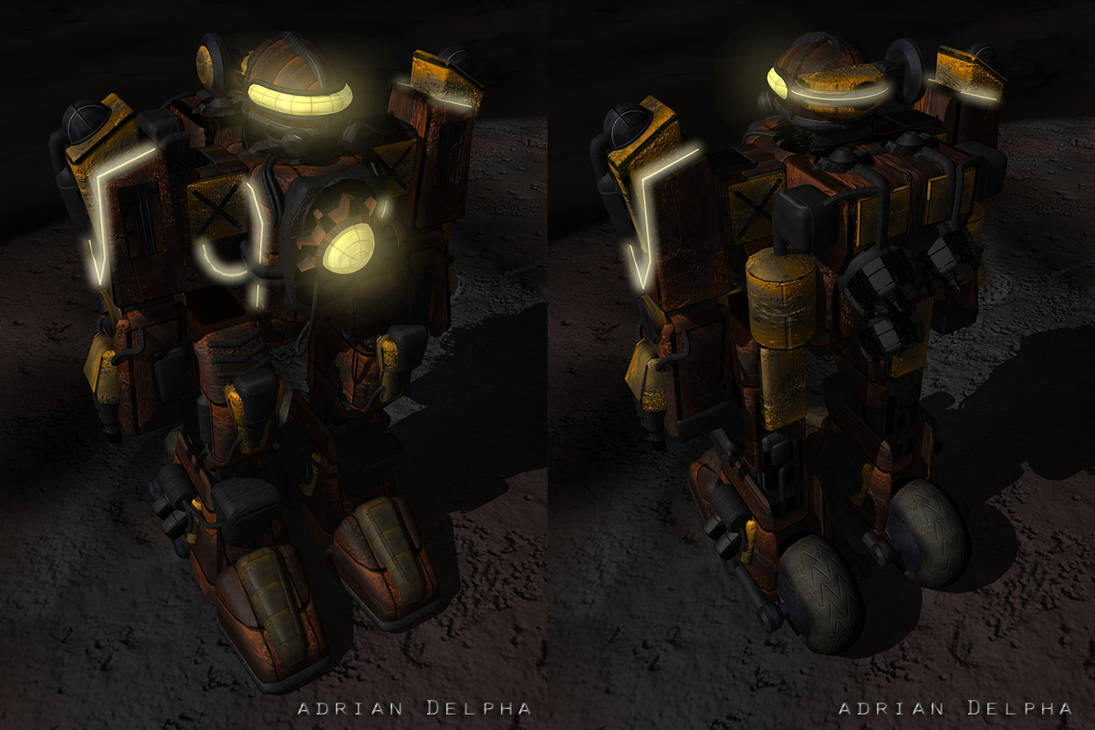 Mech Design Front Mech Front and Back View by DelphaDesign on DeviantArt