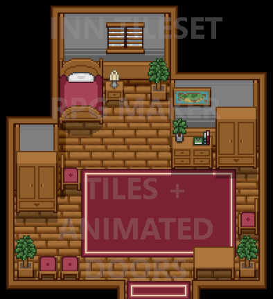 Inn Interior Tileset + Animated Doors RPG Maker by kmario12 on DeviantArt