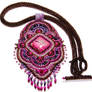 Fuchsia Bollywood embroidered necklace