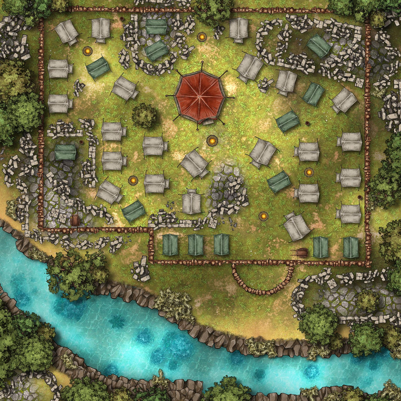 Small camp inside the ruins (RPG map) by ndvMaps on DeviantArt