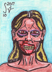 Female Zombie Sketch Card