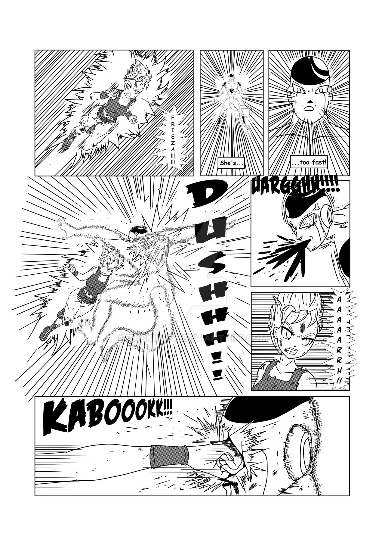 DBZ one-page Test Manga SSJ1 Fem-Goku vs Frieza by zackissey on DeviantArt