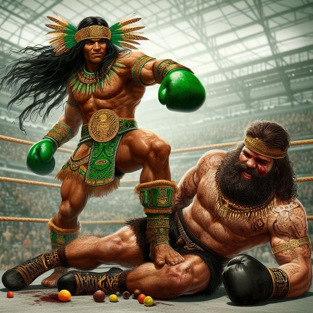 Boxing match: Aztec king vs Greek Barbarian 5 by papa2016 on DeviantArt