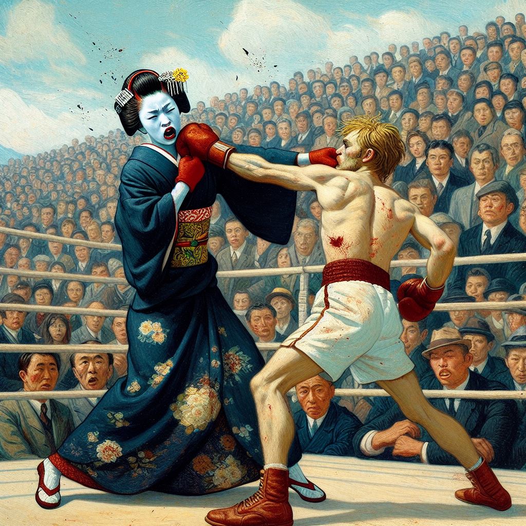 Boxing in Meija Era: Geisha vs English champ by papa2016 on DeviantArt