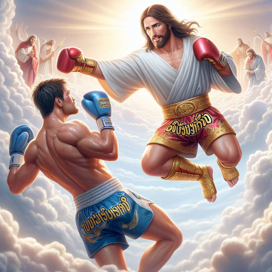 Boxing God In A heavenly punch from Jesusboxin by papa2016 on DeviantArt