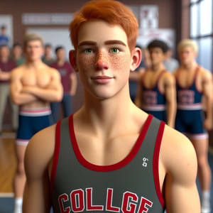 The ginger college wrestler