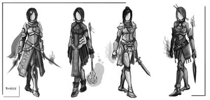 Fantasy Mage-Warrior Concept sketches