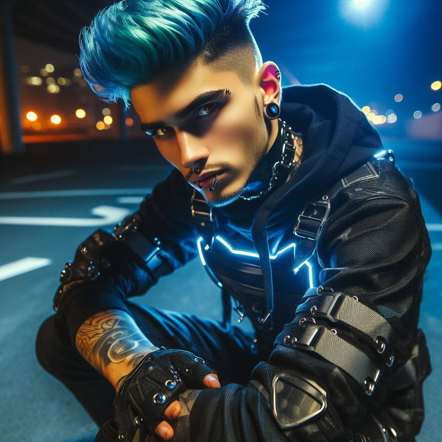 Techwear - Blue Neon 003 by Ryujet on DeviantArt