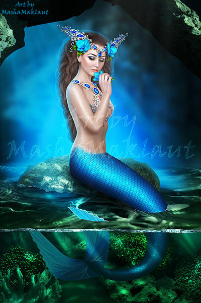 Blue mermaid by mashamaklaut