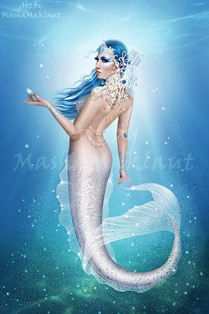 White mermaid by mashamaklaut