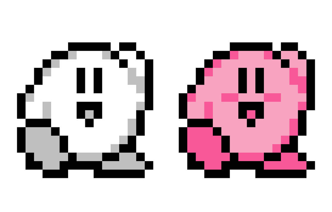 GB and NES Kirby's Victory Sprite, but he smiles. by LiamTheYoshi on  DeviantArt