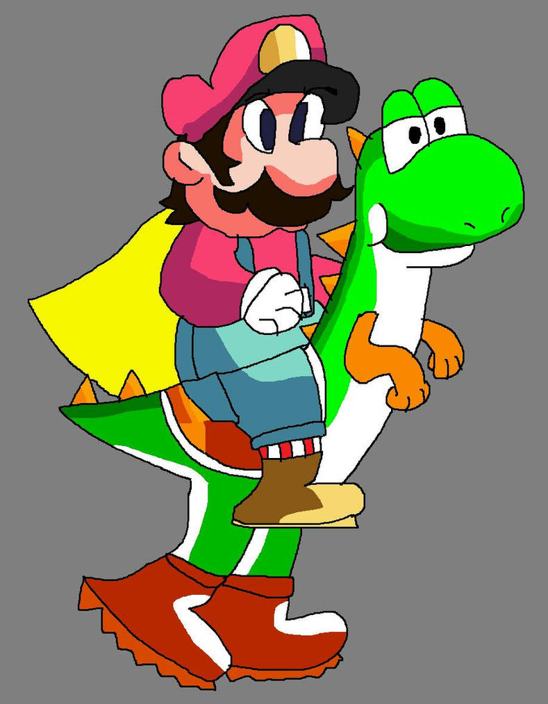 Mario riding Yoshi by Ragameechu on DeviantArt
