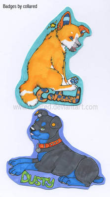 Collared and Dusty badges