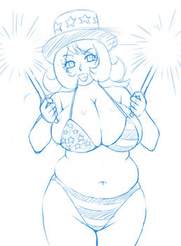 July 4th with Crystal - Sketch