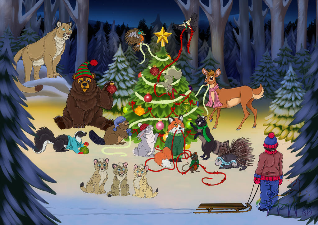 A Woodland Critter Christmas + VIDEO by EmberWolfsArt on DeviantArt Woodland Critter Christmas