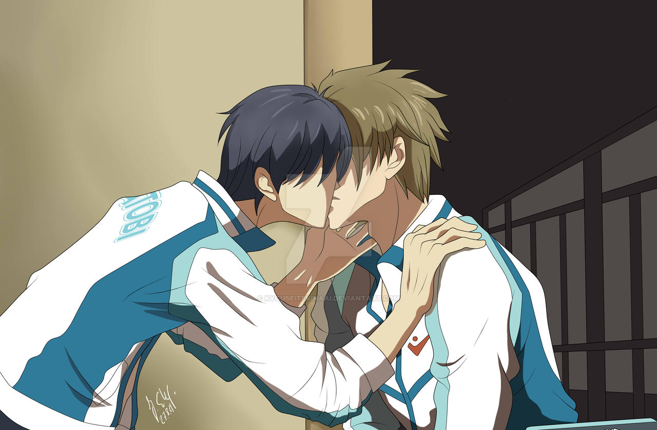Does makoto and haru kiss?