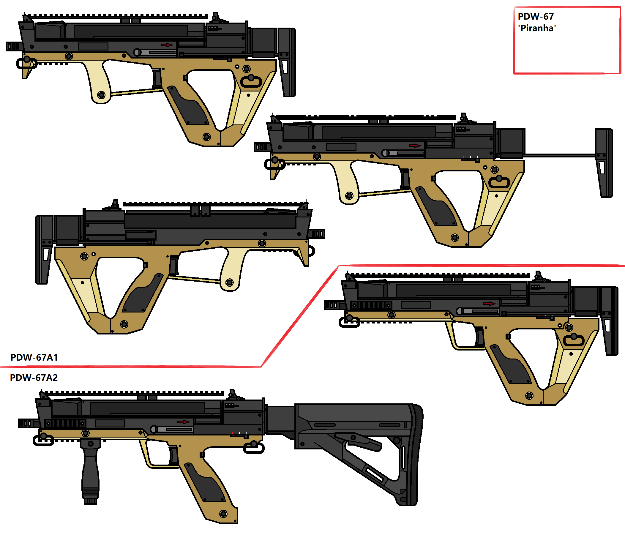 Pdw Line Drawing PDW-67 by GunPecker on DeviantArt