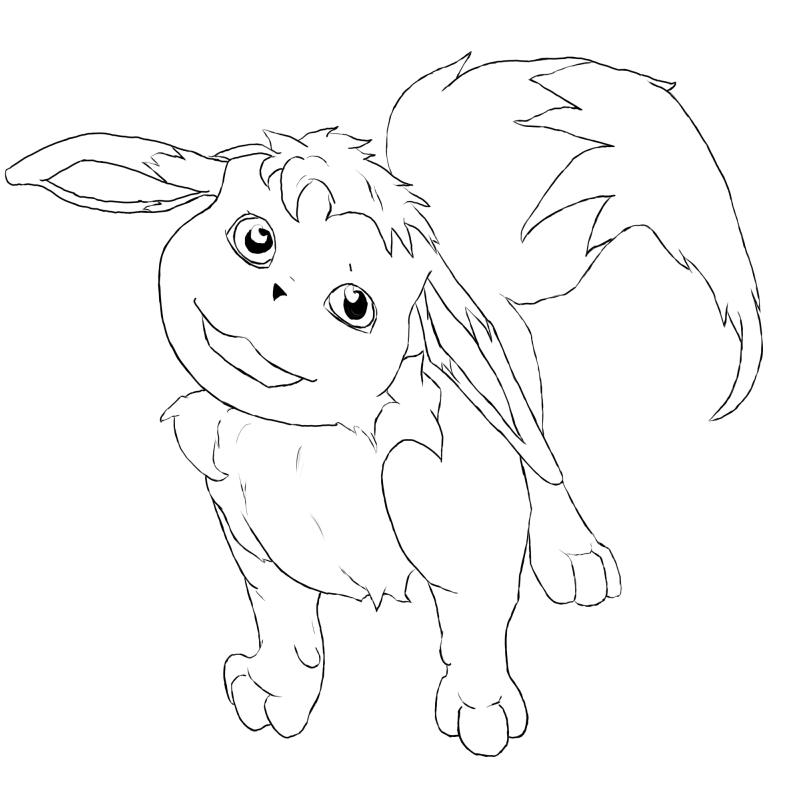 Eon the Eevee Line Art by Abstormal on DeviantArt