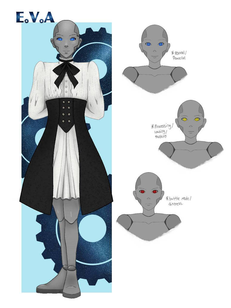 E.V.A (character design) by SixellaBlue on DeviantArt