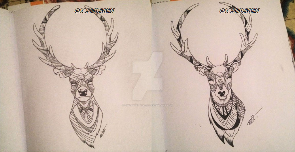 COMMISSIONED STAG TATTOOS by psychosisblazee on DeviantArt