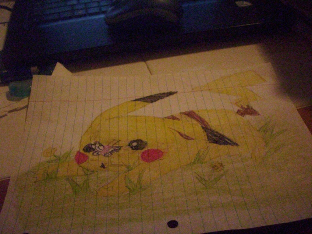 pikachu and a butterfly by sad-dershem on DeviantArt