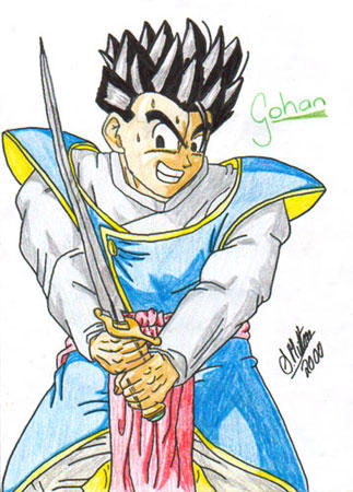 Gohan Writing Gohan drawing by Saika-Elkhart on DeviantArt