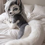 Loona Hellhound Fursuit Bedroom Pose