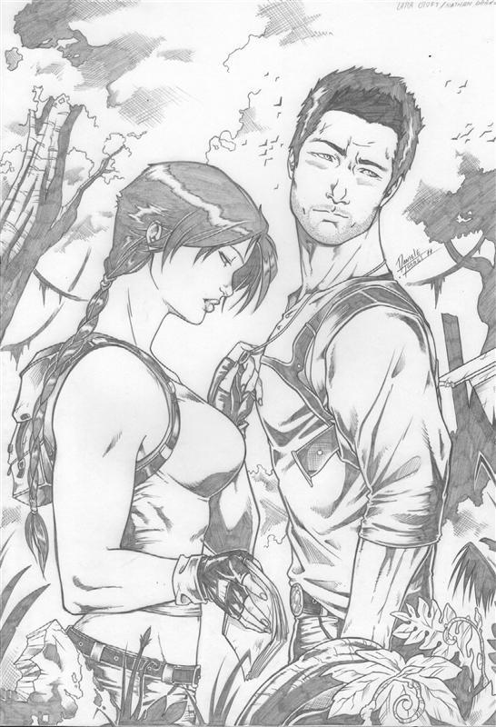 Lara Croft and Nathan Drake