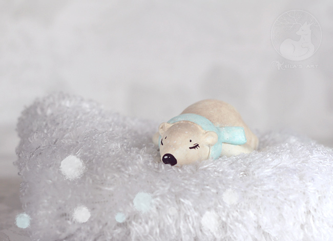 Sleepy snow bear