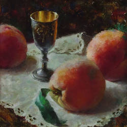 still life with a silver glass