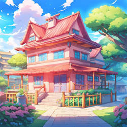 Make a clay house in the style of kllbou
