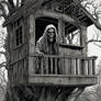Creepshow Character In A Treehouse Looking Very S
