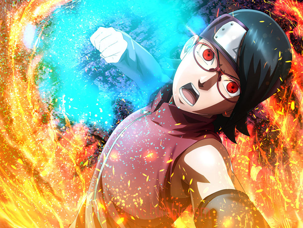 Naruto 9th hokage sarada uchiha( sharingan) by Vesnir15 on DeviantArt