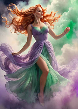 Mature Goddess in a cloud of smoke