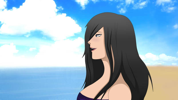 Miharu at the beach