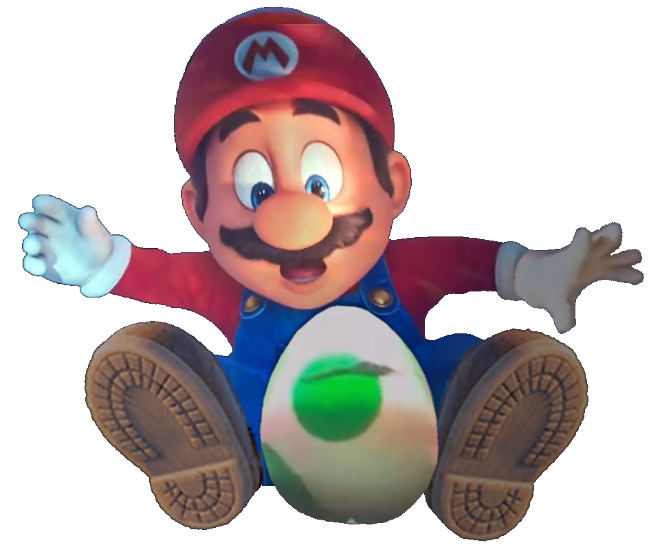 Yoshi Reeds Movie Mario discovers Yoshi Egg (PNG) by PrincessCreation345 on DeviantArt