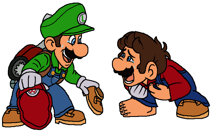 Luigi rescues Mario (Luigi's Mansion) by PrincessCreation345 on