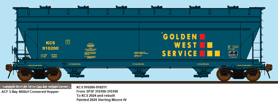 KCS 3-Bay 4650cf Covered Hopper 910200 by trainfan4449 on DeviantArt